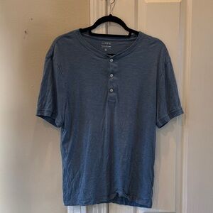J. Crew Slate Blue Short Sleeve Henley -medium